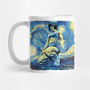 Gym Girl Van Gogh Style Mug